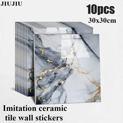 Imitation Ceramic Tile Wall Stickers PVC Waterproof Self-adhesive Living Room, Bathroom,kitchen, Home Floor Stickers