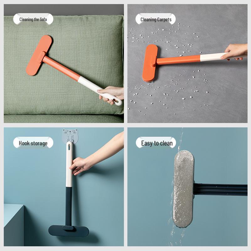 Dual-Sided Wet/Dry Window Cleaner & Screen Brush – Detachable, Washable, Long-Handled Cleaning Tool