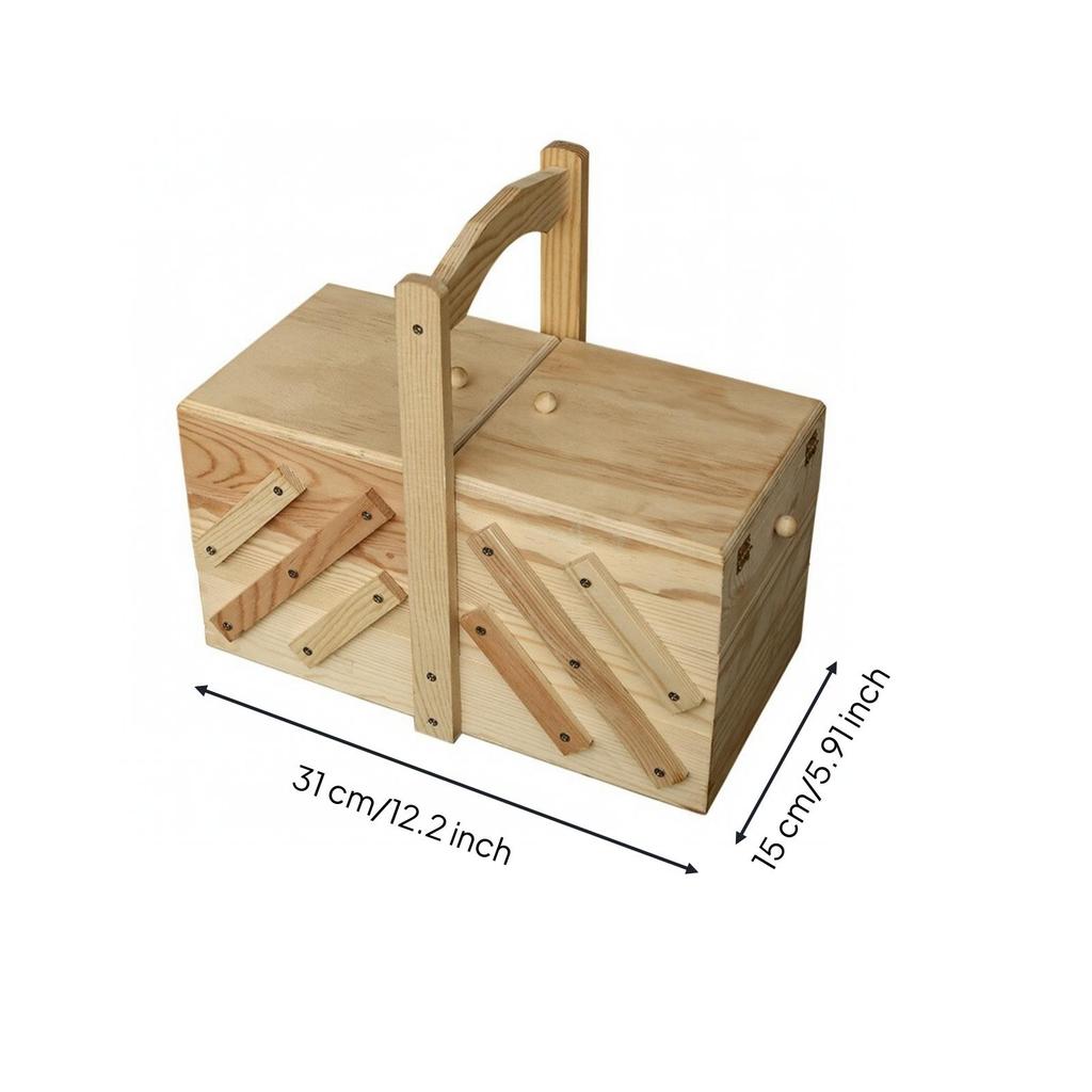 Natural Wood Storage Box Collapsible for Pastry Presentation