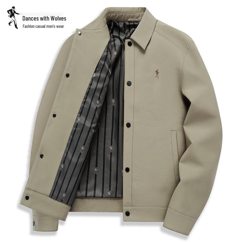

Dance with Wolves Men s Visible Stitch Workwear Lapel Casual Jacket 3XL