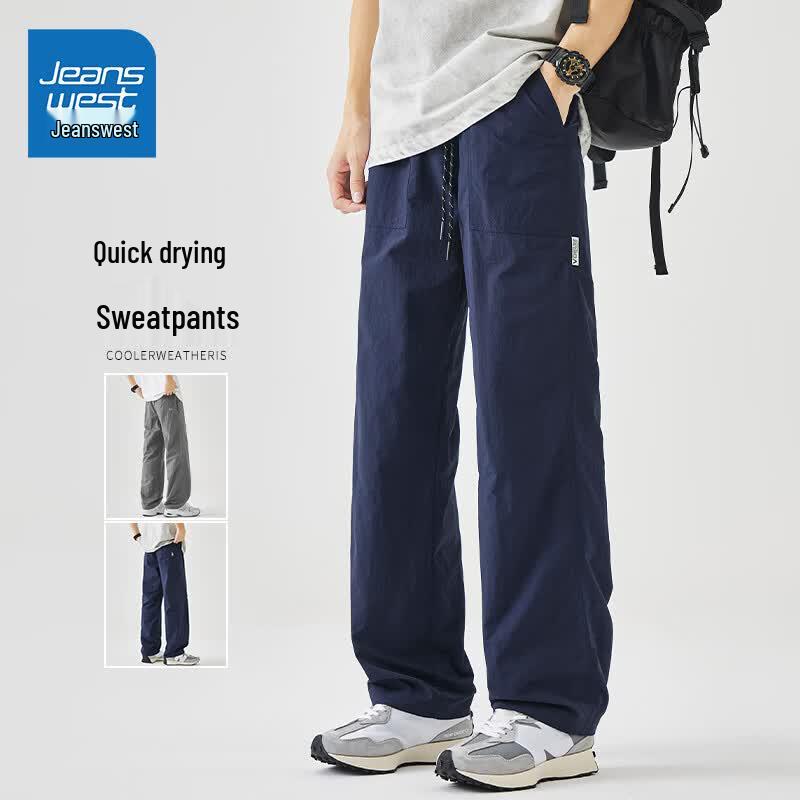 Jeanswest Men s Summer Thin Straight-Leg Casual Trousers XL