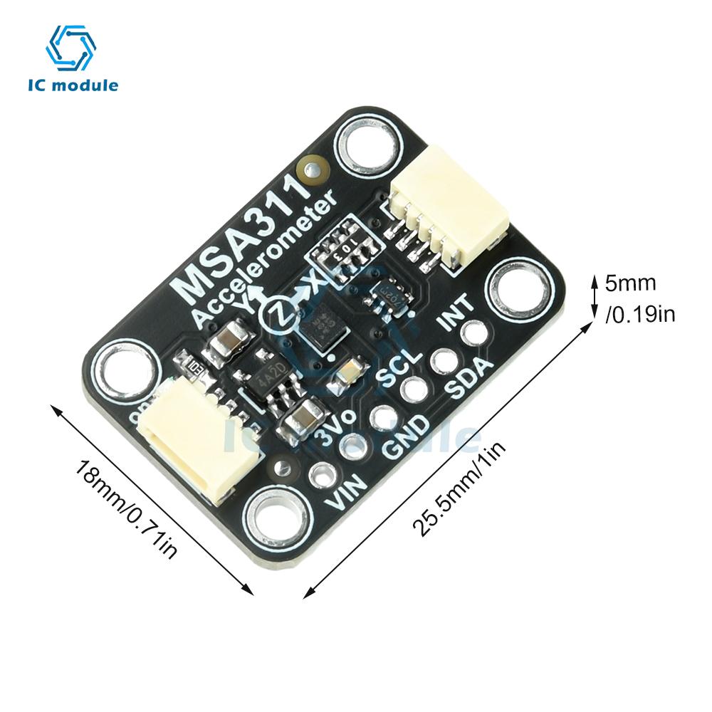 MSA311 3-Axis Accelerometer Module DC 3-5V Compatible with STEMMA QT/Qwiic No Soldering Required for STEMMA QT/Qwiic
