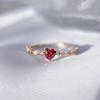 Fashion Charm Love Ruby Inele pentru femei inimă roșu cristal zircon inel petrecere de nunta bijuterii cadou de aniversare Anillos Mujer
