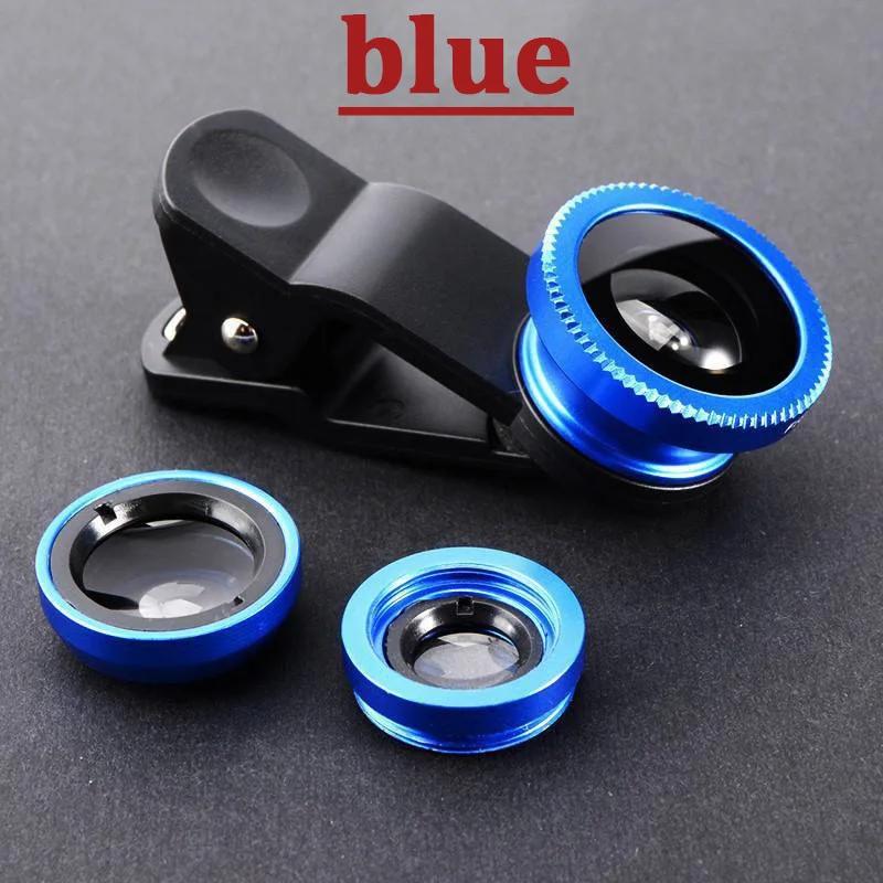 3 in1 Fisheye Wide Angle Micro Camera Lens for iPhone Xiaomi Redmi 3IN1 Zoom Fish Eye Len on Smartphone Lenses with Phone Clip