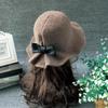 Vintage Wool Bucket Hats Women Fashion Bows Basin Fisherman Hat Winter Black Coffee Dark Camel Hat Ladies Head Accessories