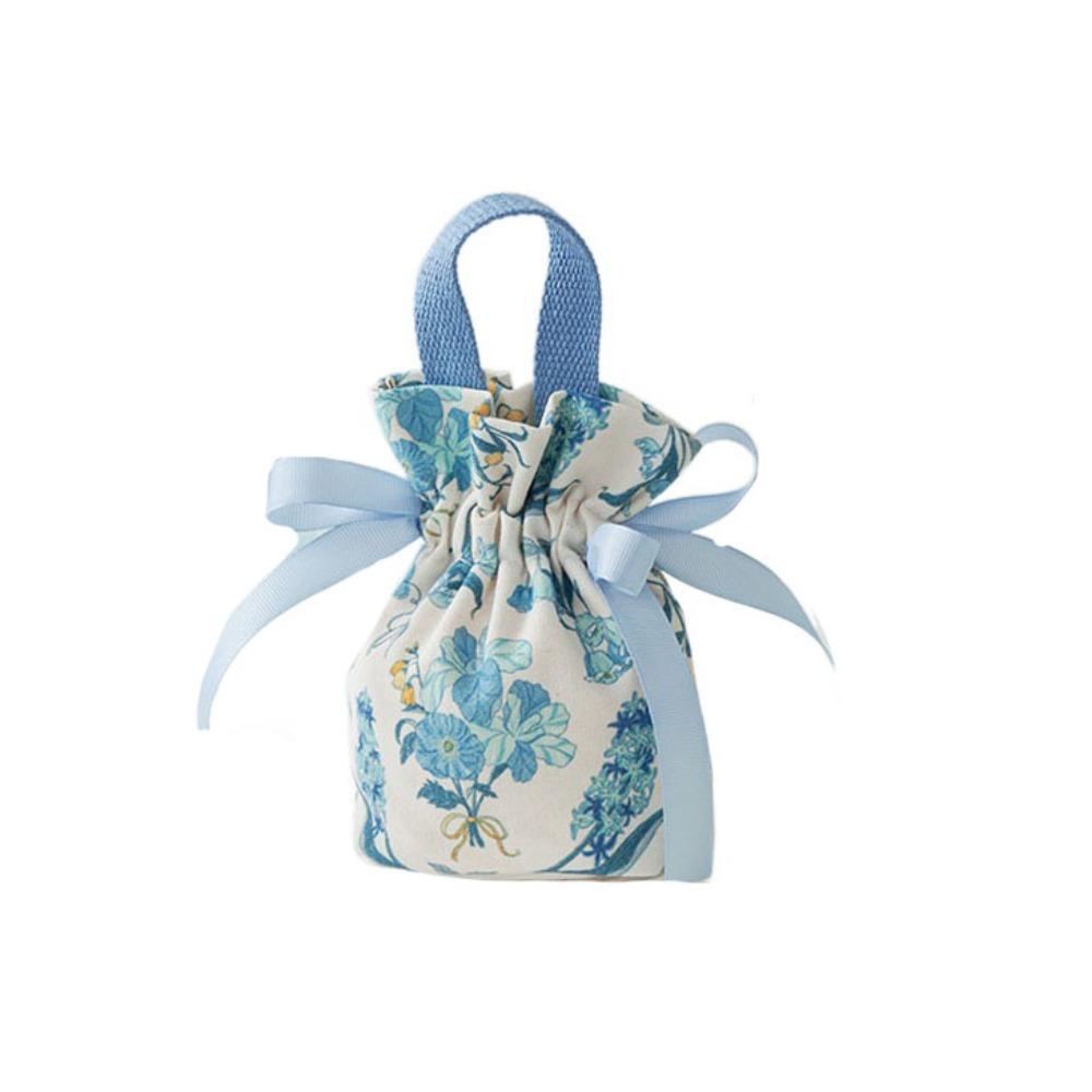 Ribbon Bow Small Flower Wrist Bag Pearl Handle Bowknot Handbag Festive Sugar Bag  Female/Girls