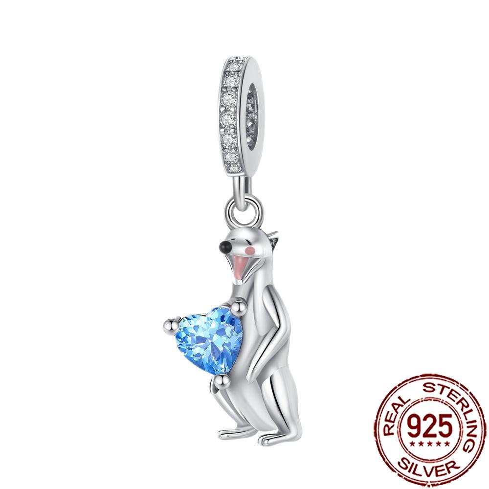 New Charms Copper Cat Dog Flamingo Chameleon Axolotl Animal Beads Fit Bracelet Necklace Women Diy Jewelry