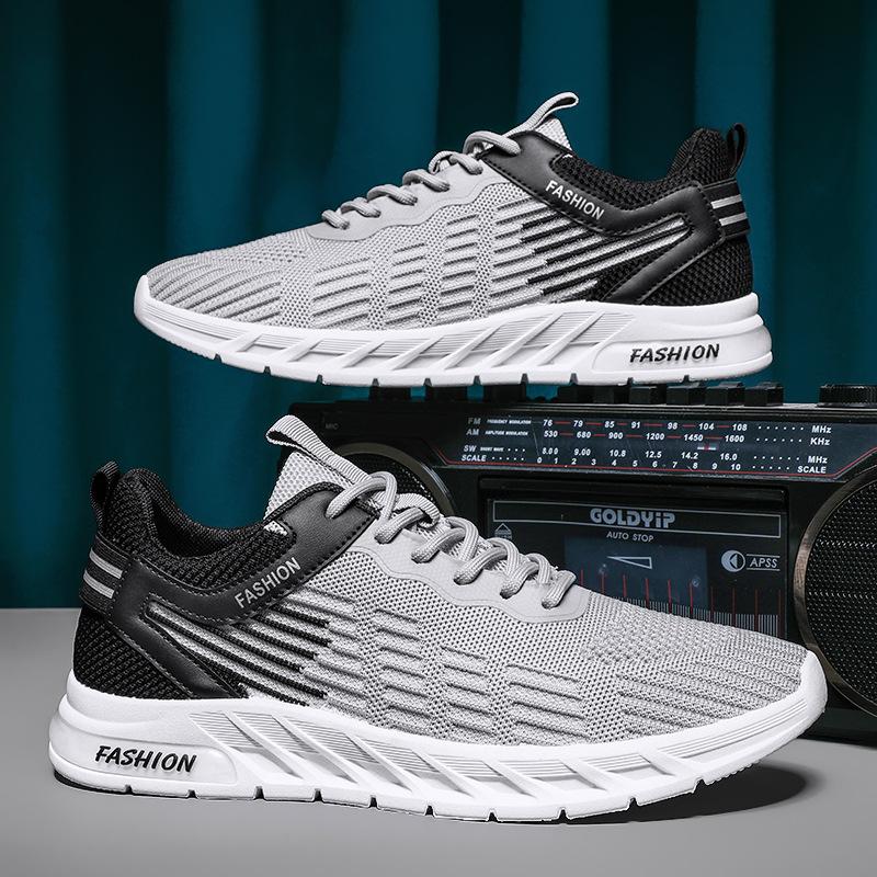 

Coconut Men s Breathable Fly Woven Sports Casual Mesh Shoes Lightweight Soft Soled Running Versatile White Sneakers 44 Standard Sports Code