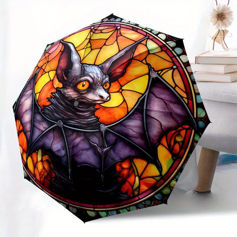 Stained Glass Bat Wall Art Decor - Unique Wildlife Animal Design for Home or Office Interior Decoration Umbrella Day