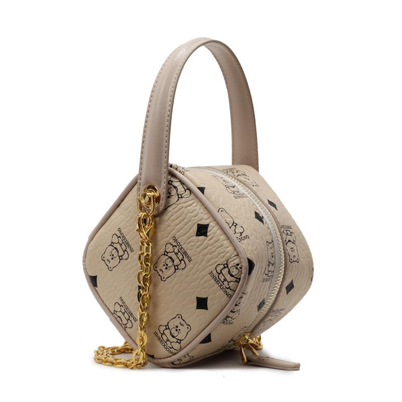 Trend New Light Luxury Temperament Hand-held Dice Small Bag Personalized Printing Foreign Style Advanced Sense Chain Messenger Women's Bag