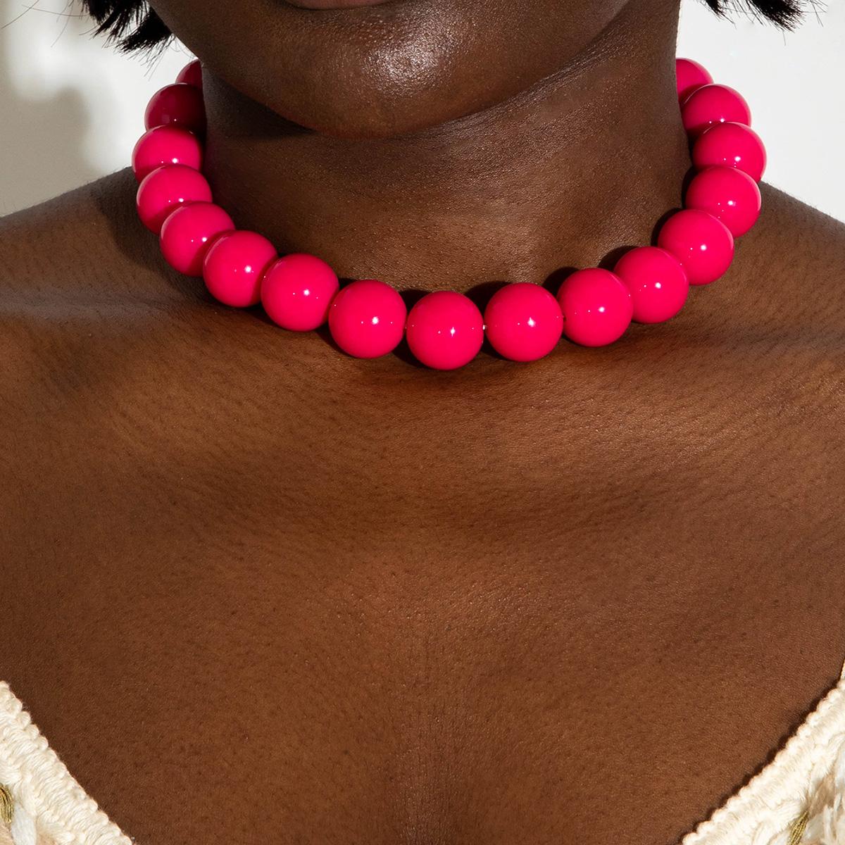 

Летнее богемное допаминовое красочное преувеличенное ожерелье из бисера для женщин, ювелирные изделия, индивидуальное ожерелье-чокер для пляжного отдыха