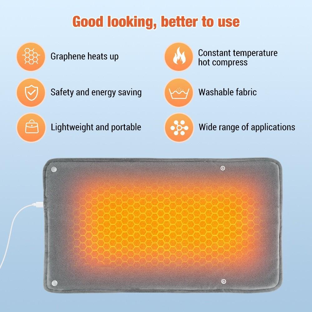 Graphene USB Heated Shawl: Versatile Hand & Leg Warmer for Home or Office