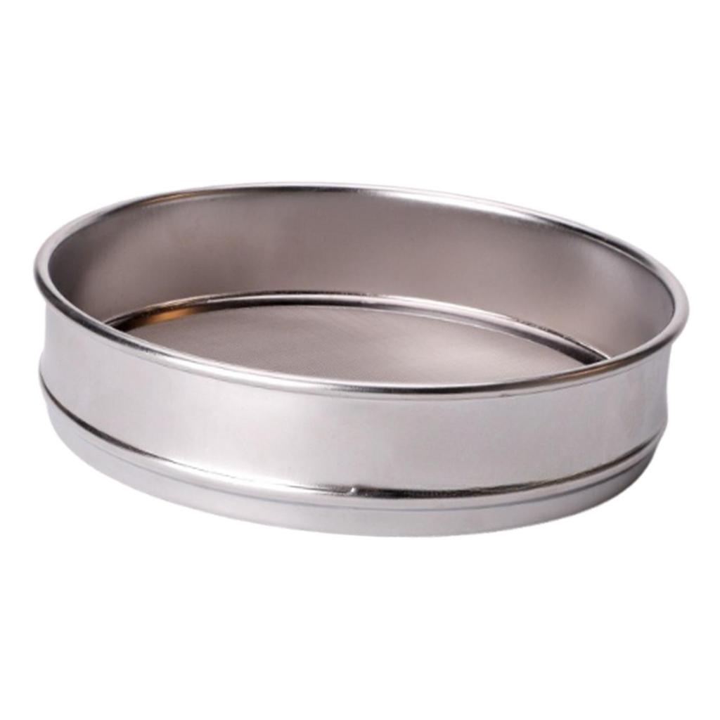 Stainless steel flour sieve, testing sieve, fine mesh sieve, round flour sieve