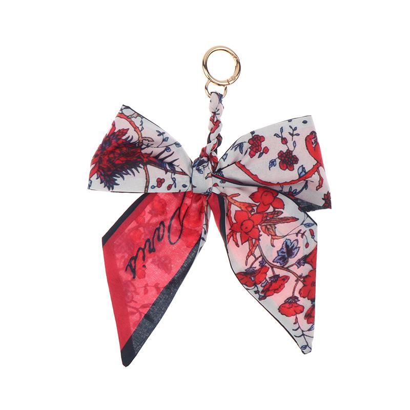 Porte-clés nœud papillon ruban élégant coréen écharpe en soie douce porte-clés porte-clés de voiture breloques de sac pour femmes accessoires de clés pour cadeaux de fille