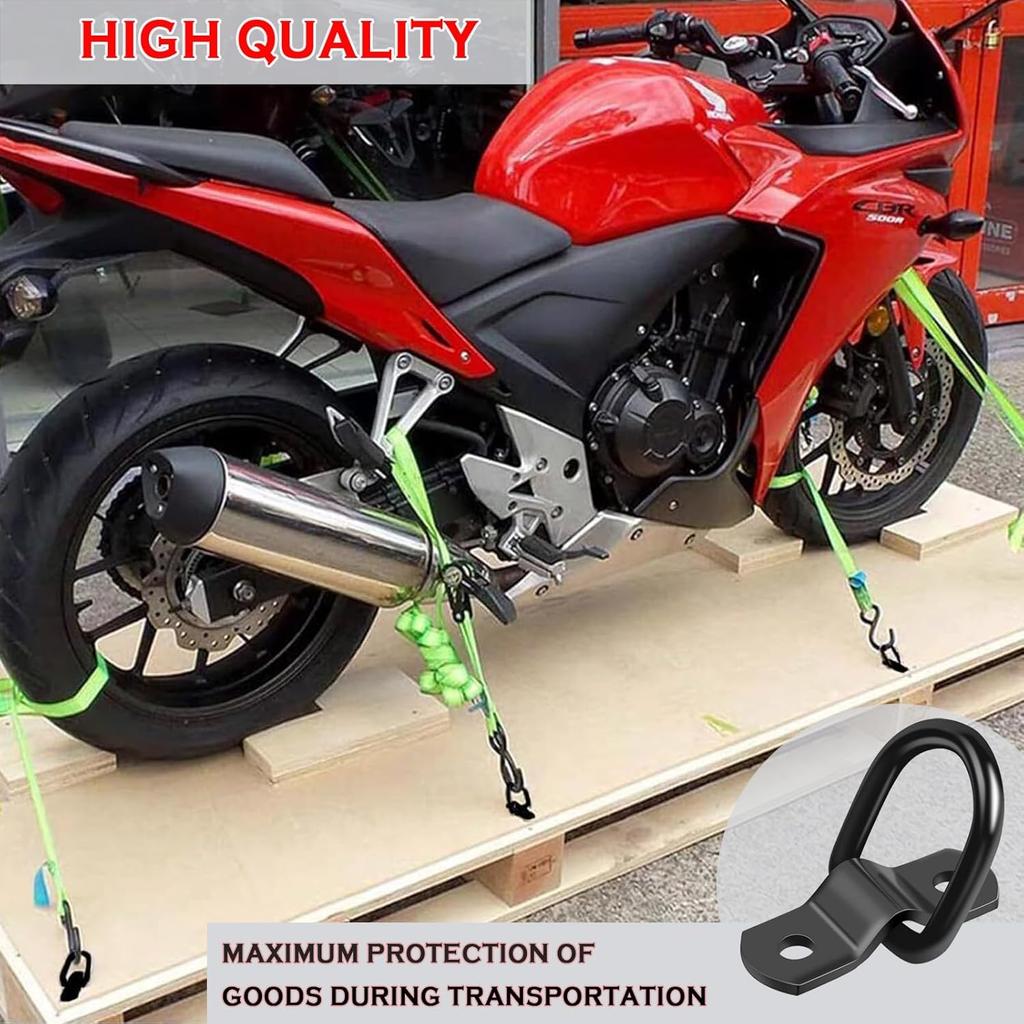 D Ring Tie Down Anchor 1/4" Heavy Duty Trailer Anchor Lashing Rings 2400 Lbs Capacity Trailers Trucks Bed Anchors Bracket Hooks Kit For