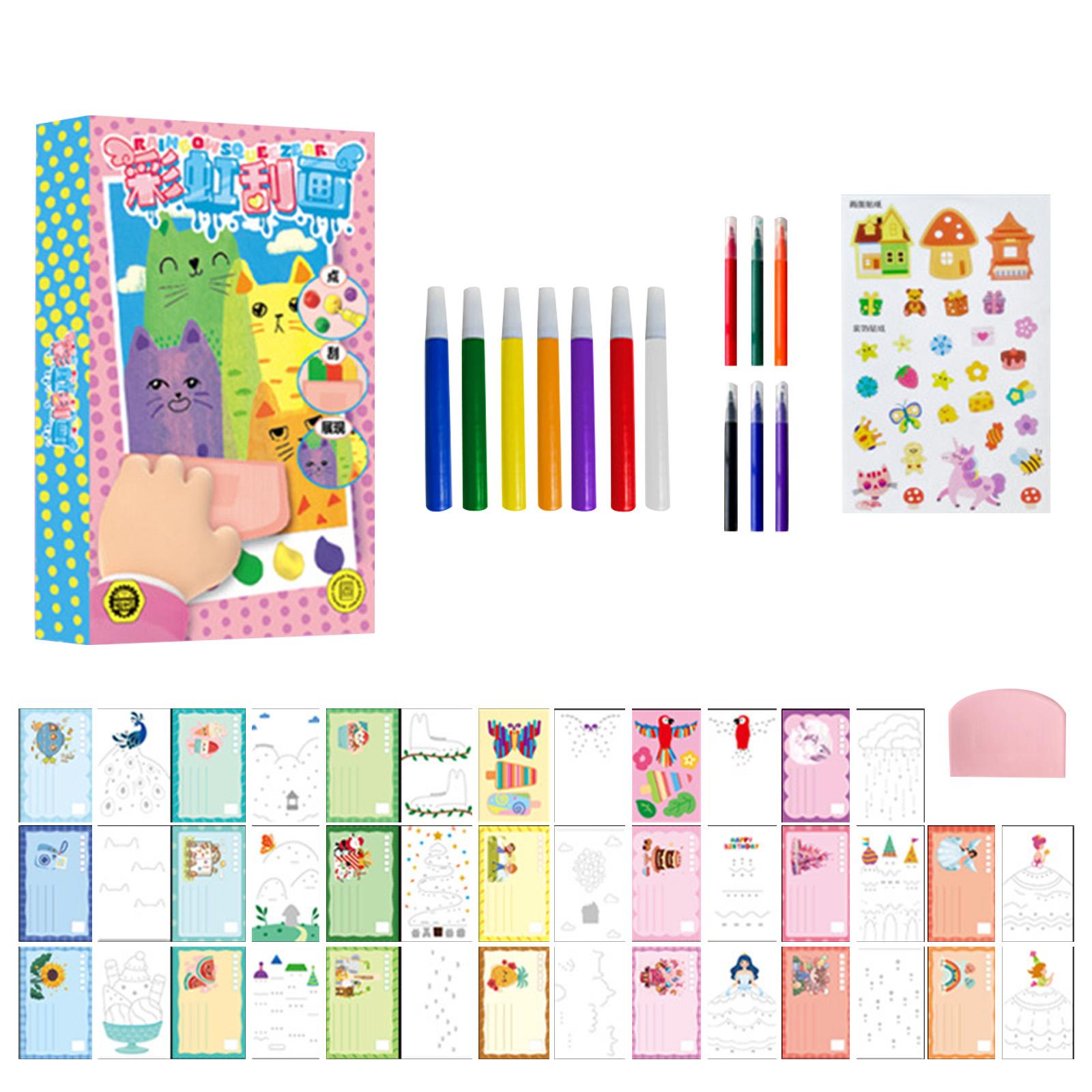

Stripboard Art Making Set, Scrap Painting Paper Art Set Notebook, DIY Gift Set (Suitable For Boys And Girls)10ml one size белый