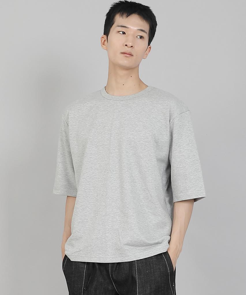 Seinteukeulu Plain R-Neck Half-Sleeve T-Shirt Rhr-896 Gray