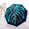 1pc Monstera Leaf Pattern Automatic Folding Umbrella, Heavy Duty 8 Rib Iron Frame,  Suitable for Travel, Daily Use, Birthday, Decor Gift  73