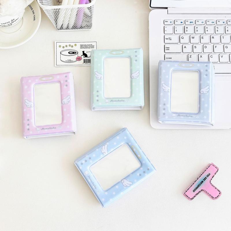 Cartoon 40 Pockets Angel Wings Photo Card Pouch Style Album For 2.3x3.9 Inch Mini Handy Name Card K-pop Star Album With Button