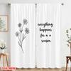 2pcs 2D Flat Printing Curtains Floral Motivational Quote 100% Polyester Without Electricity Holiday Decorations Perfect for