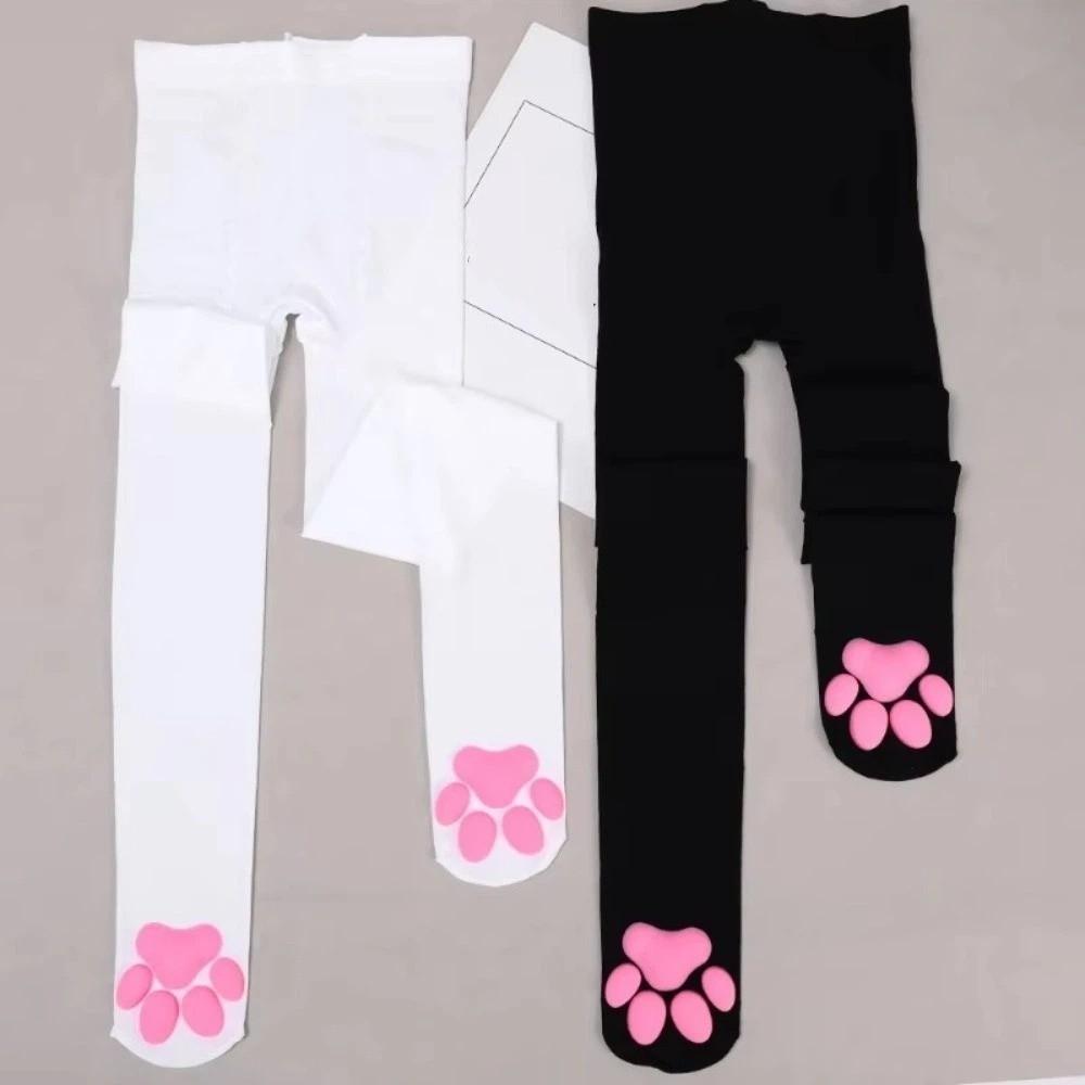 Gothic Lolita 3D Cat Claw Pantyhose Long Length JK Tights Photoshoots Cat Paw Pad Stockings  Gift
