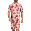 Men's Halloween Casual Lounge Pajama Set Short Sleeve Top and Shorts Comfortable Fit Lightweight Soft Fabric Relaxed Style