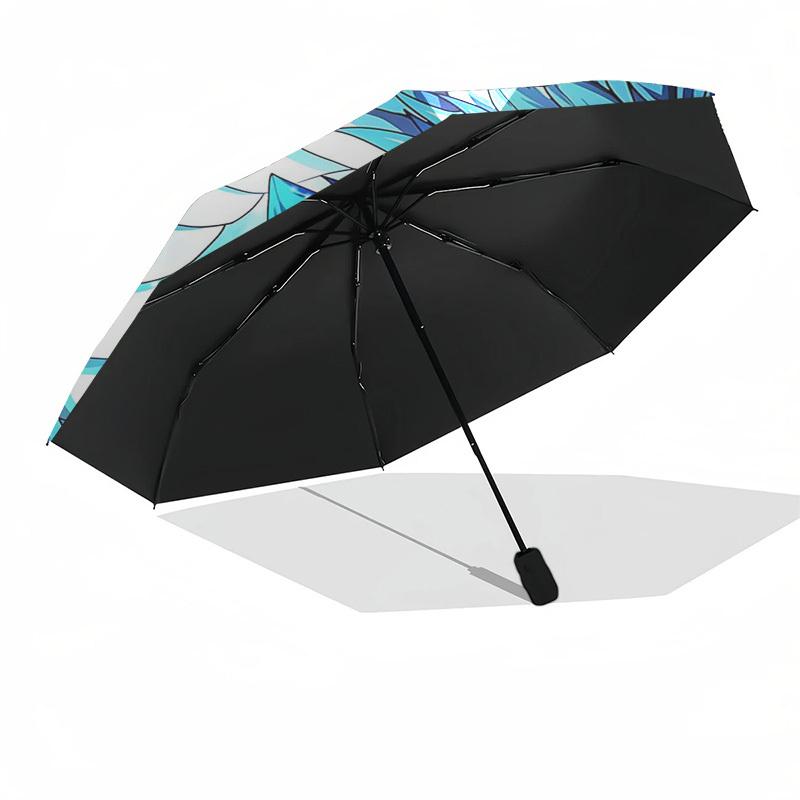 1pc Dragon Ball Z Vegeta Blue God Saiyan Outdoor Umbrella - Automatic Opening/Closing, Portable 3-Fold Design, 8-Rib Iron Frame, Perfect Gift for Fans