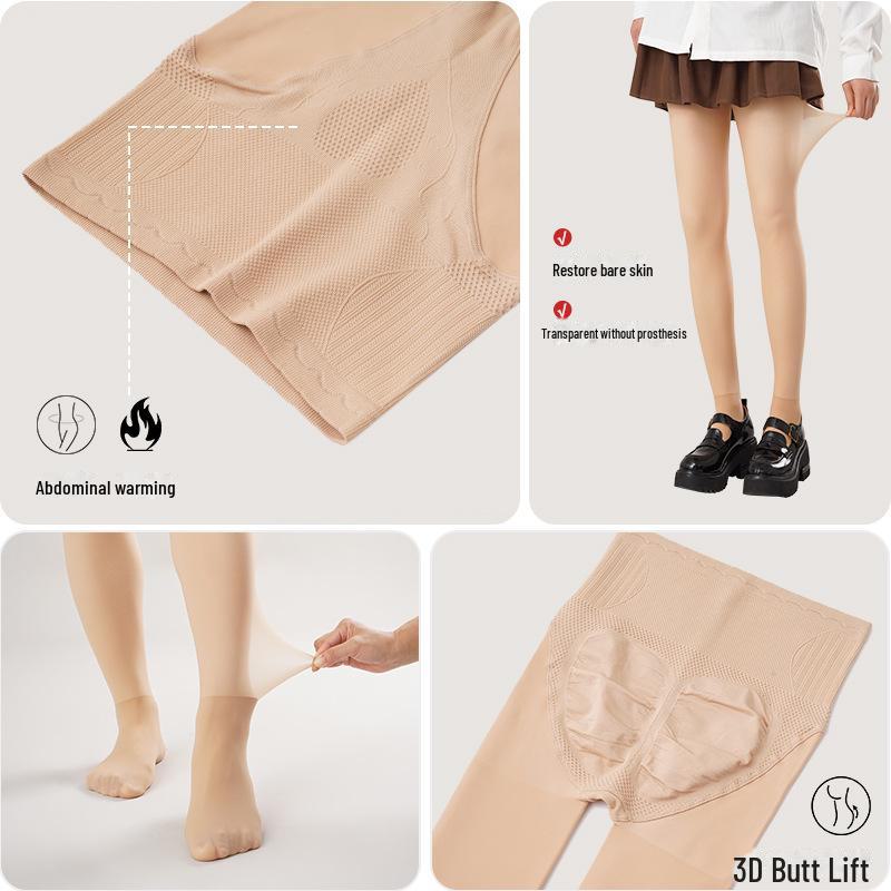 Red Pepper 720 Nadeln Doppellagiger Bare-Leg-Effekt Damen Warme Leggings, 180g Herbst/Winter Strumpfhose.