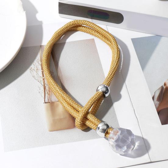 2Pcs Curtain Straps Easy To Operate Faux Crystal Decorative Buckle Curtain Ties Household Towel Holder Curtain Accessories