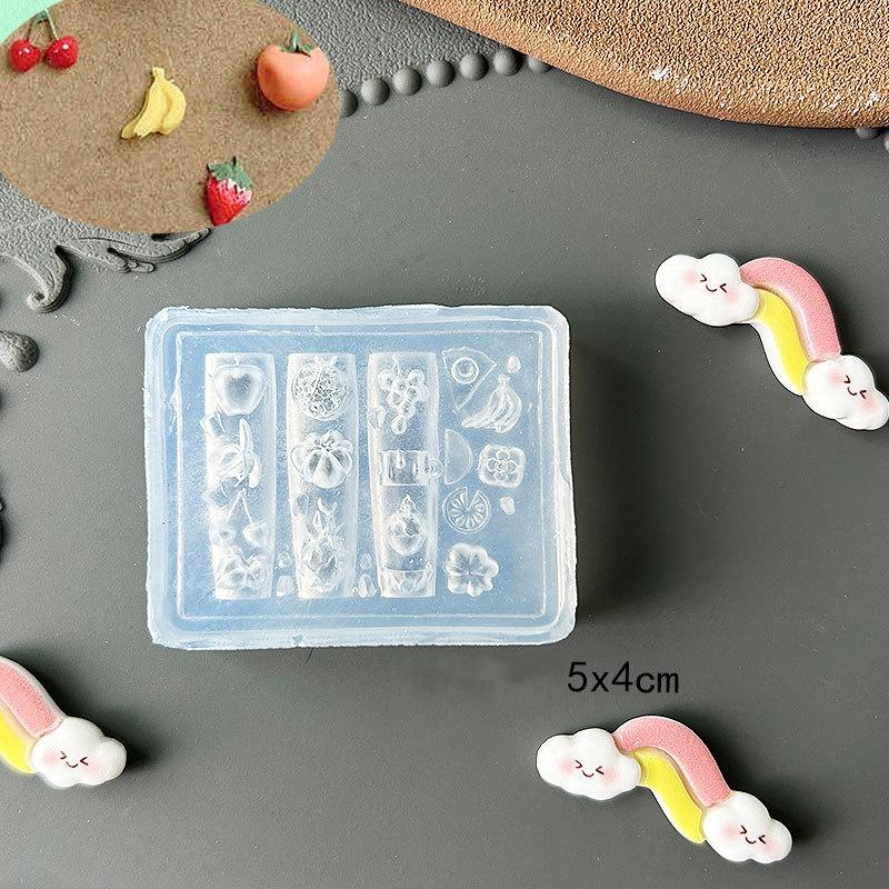 3D Fruit Silicone Nail Mold Sweet Flower Petals Fairy Nails Templates Diy Nail Art Decor Manicure Template For Nail Charms