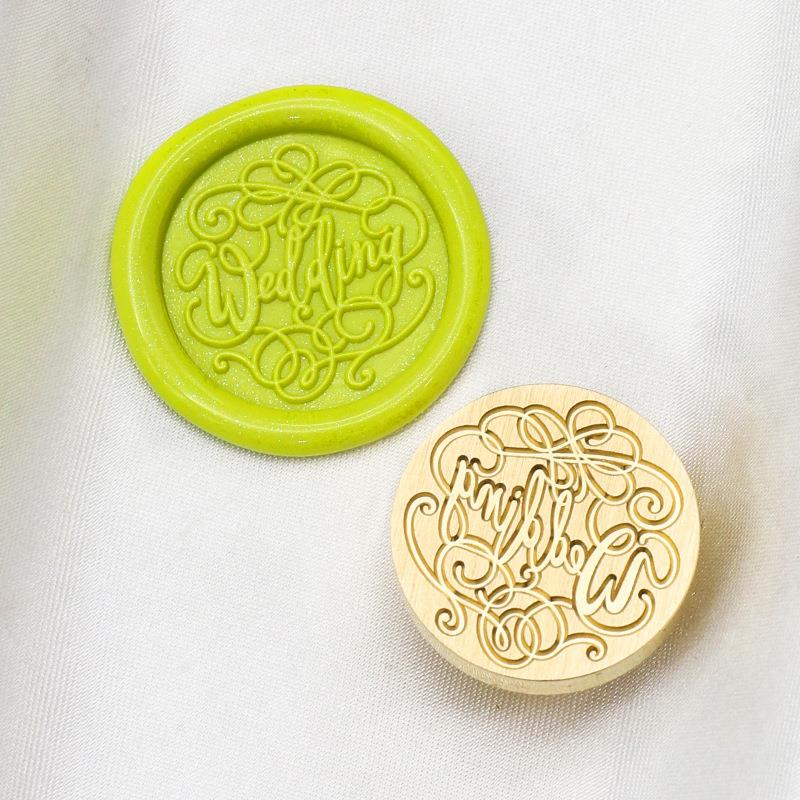 

Wedding Celebration Design Stamp Seals Wax High Quality Brass Engraving Seal Size 2.5cm Wedding Invitations Gift Packaging
