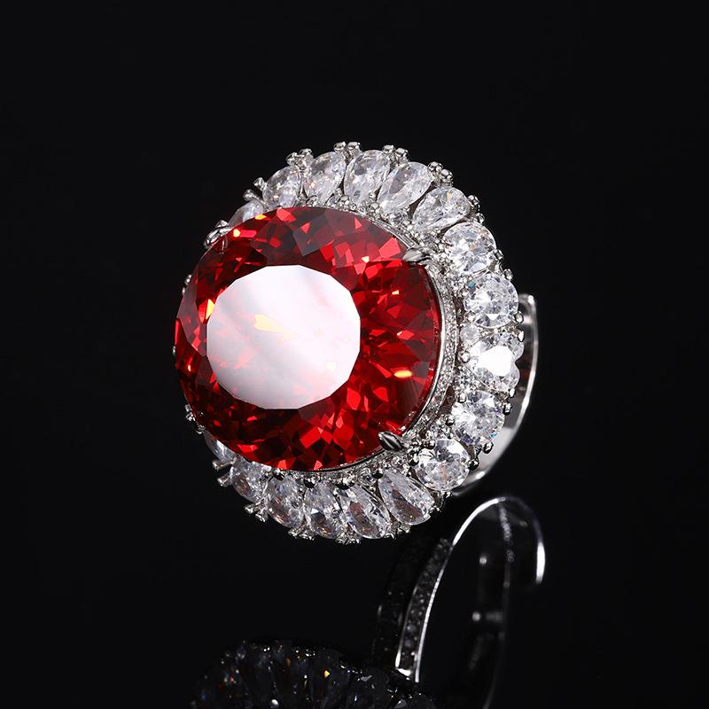 Jewelry Simulation Bird'S Nest Cut Champagne Orange Egg Shaped Luxury Set 18 * 20