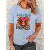 Women's T-Shirt Cow Head Pattern Printing Fashion Casual Blouse Oversized T-Shirt Summer Women's Clothing