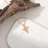 Micro-inlaid Zircon Cross Necklace, Light Luxury Stainless Steel Plated Ins Personalized High-end Necklace
