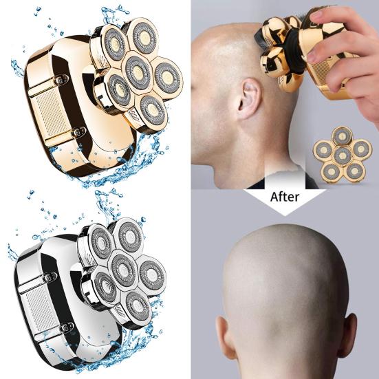 6 Heads Electric Razor IPX6 Waterproof ABS Rechargeable Mustache Trimmer Tools for Men With Head Protection Cover And Cleaning Brush