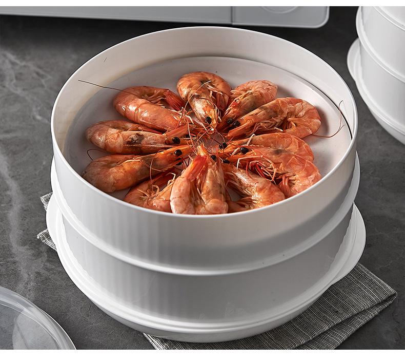 Microwave Steamer Box: 1 or 2 Layers for Dishes and Dumplings