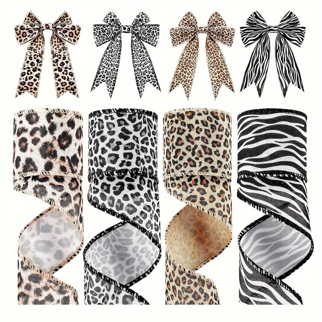 Leopard Beautiful Print Ribbon In Different Designs For Festive Atmosphere Creation