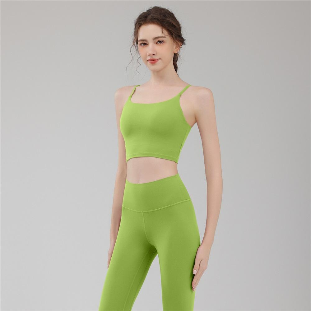 Naked Sports U-shaped Vest With Thin Shoulder Straps, Beautiful Back, Easy To Wear, Quick Drying, Breathable Fitness Camisole, Yoga Suit, Bra Set