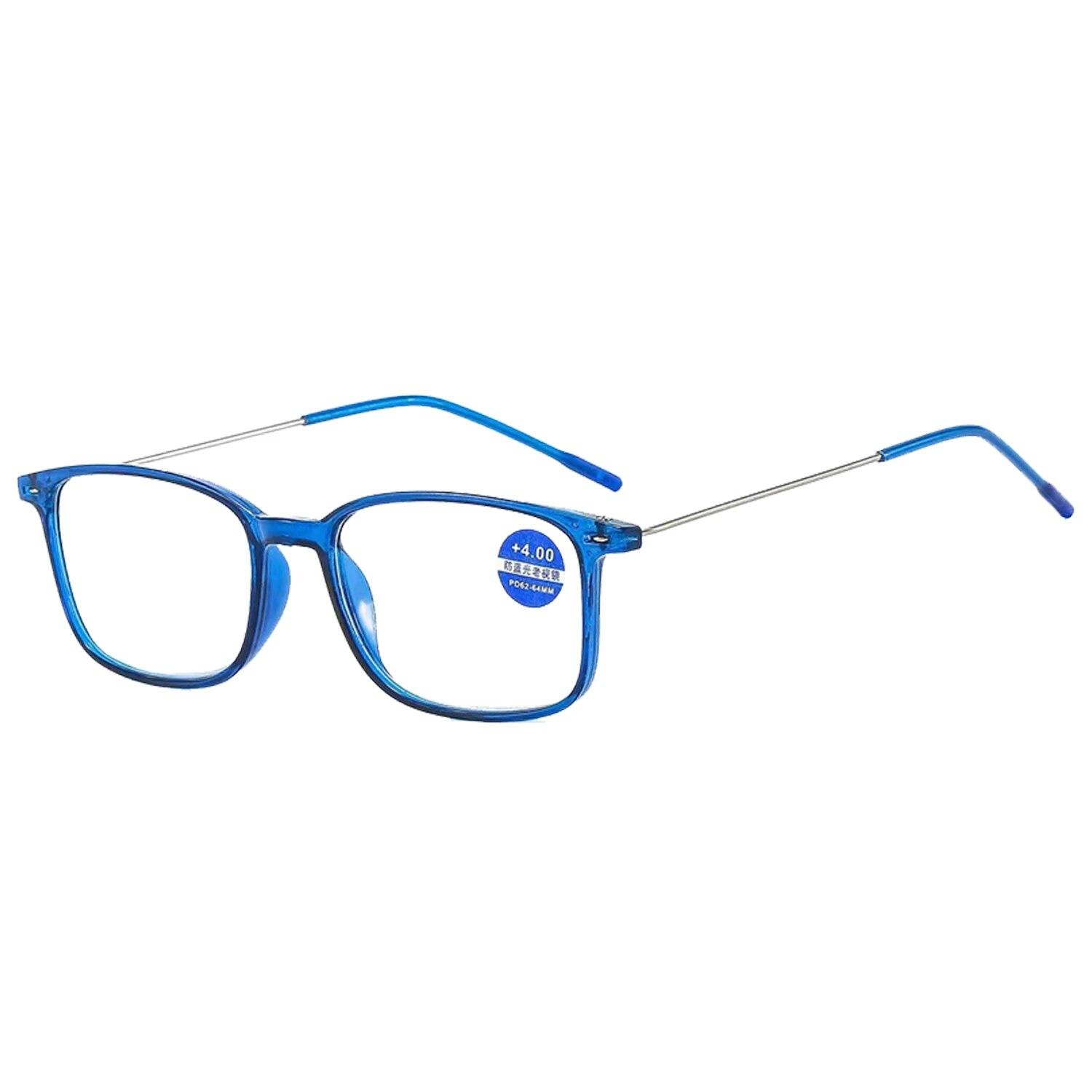 

Женские и мужские очки для чтения, анти-синий свет, сверхлегкие очки против усталости, очки унисекс, прозрачные металлические очки 100 серый