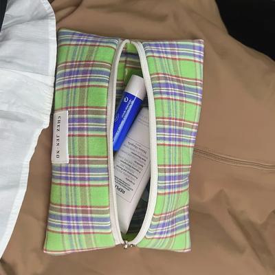Green Check Pouch