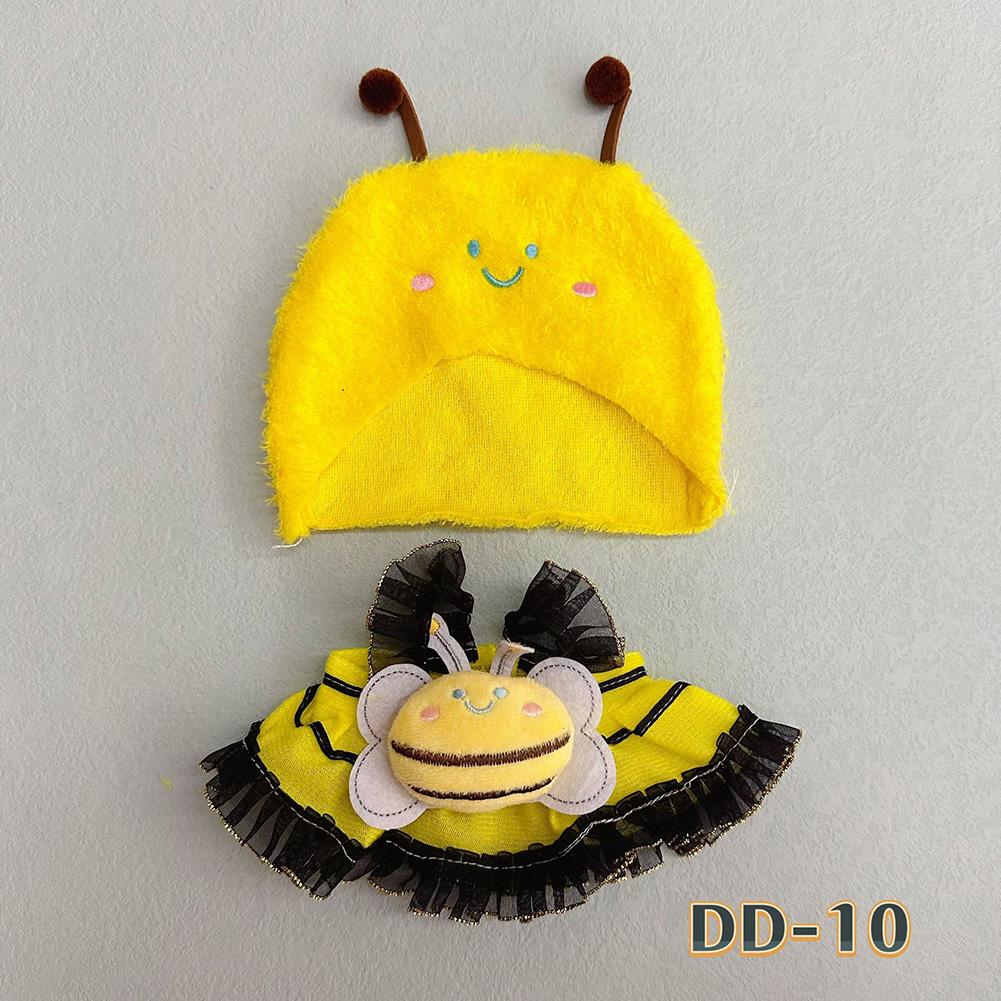 20CM Cotton Doll Rompers Cartoon Plush Doll Replacement Outfit Dress Playing House Accessories Mini Clothes