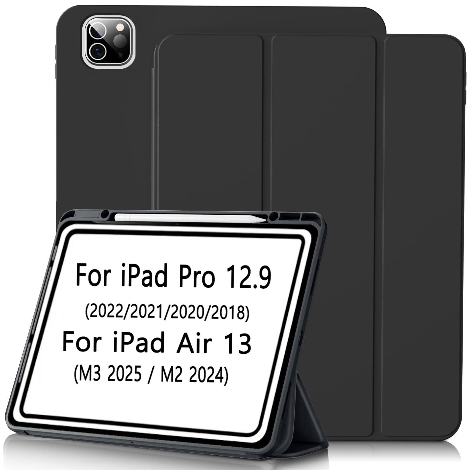 Étui pour iPad Air 13 pouces (M3/M2-/) | iPad Pro 12.9 6ème/5ème/4ème/3ème Génération /// avec Support pour Stylet