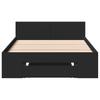 Bed Frame with Drawer Black 75 X 190 Cm Particleboard
