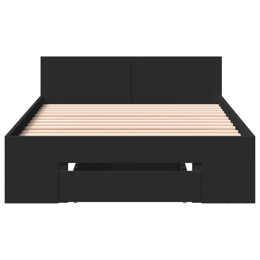 Bed Frame with Drawer Black 75 X 190 Cm Particleboard