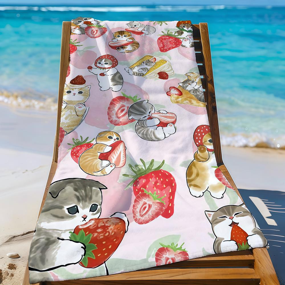 Cartoon M-Mofusand-S Kawaii Cute Cats Towel Sports Quick Dry Travel Camping Gear Sandproof Soft Light Large Beach Towel