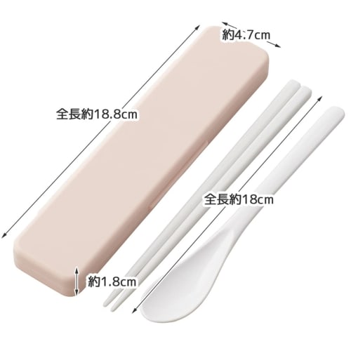 Skater Chopstick Spoon Combination Set 18cm Antibacterial Treated Lunch Box for Adults Comes with Silicone Cushion and Doesn't Make a Sound Made in Ja