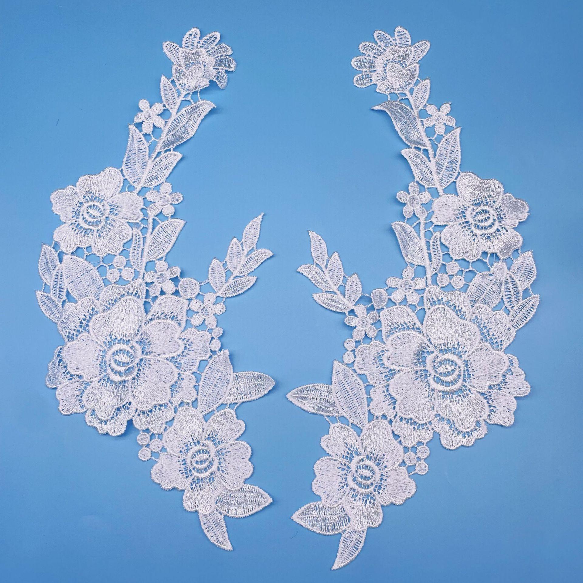 

Water Soluble Embroidery Lace Flower Pair Flower Collar Collar Accessories Wedding Dress Dress Headgear Diy Polyester Lace Accessories 33*14cm
