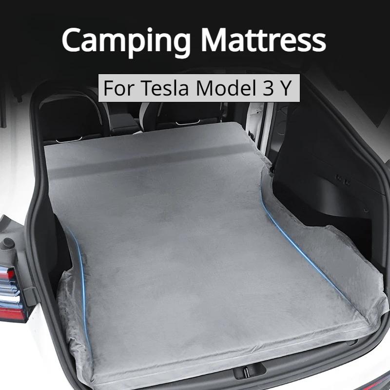 For Tesla Model 3 Y 2017-2024 High Quality Mattress Outdoor Camping Portable Suede Memory Cotton Fabric Car Trunk Travel Bed