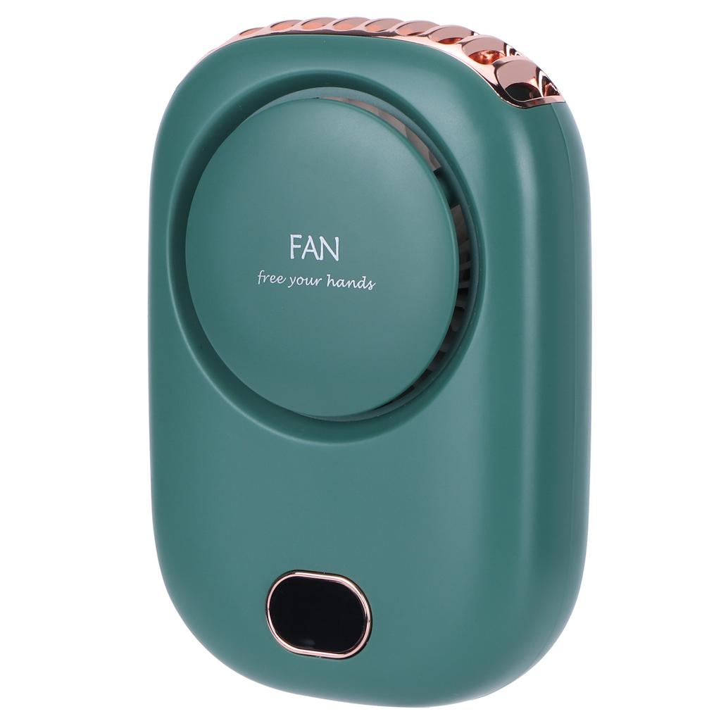 Mini Electric Fan Portable USB Charging Neck Hanging Bladeless Fan for Outdoor Sports TravelGreen