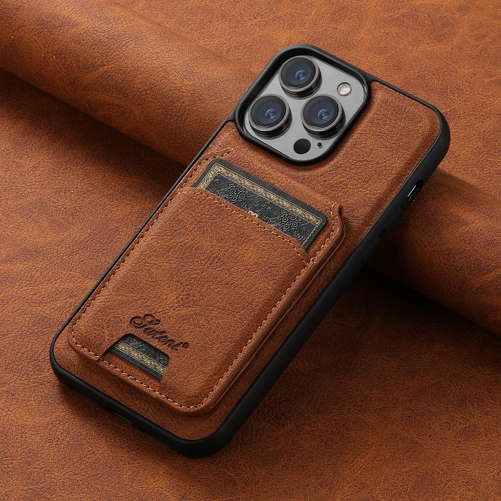 Wallet Phone Case Card Holder Leather Magnetic Pocket Cover for Wireless Charging for IPhone 12 13 14 15 16 Plus 17 ProMax